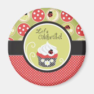 Aimant Lady Bug & Cupcake Anniversaire