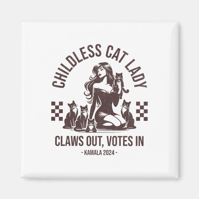 Aimant Lady chatte sans enfant (Devant)