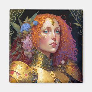 Aimant Lady Knight Warrior Armor Imaginaire Art