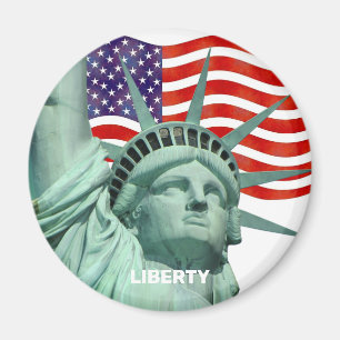 Aimant Lady Liberty et drapeau américain