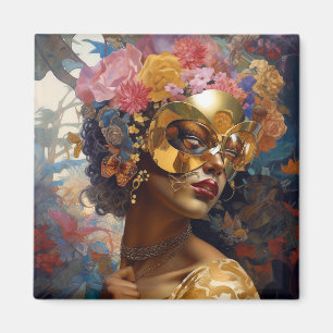 Aimant Lady Portant un Masque Art Imaginaire noir