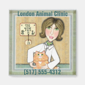 Aimant Lady Vétérinaire & Maine Coon Réfrigérateur de cha