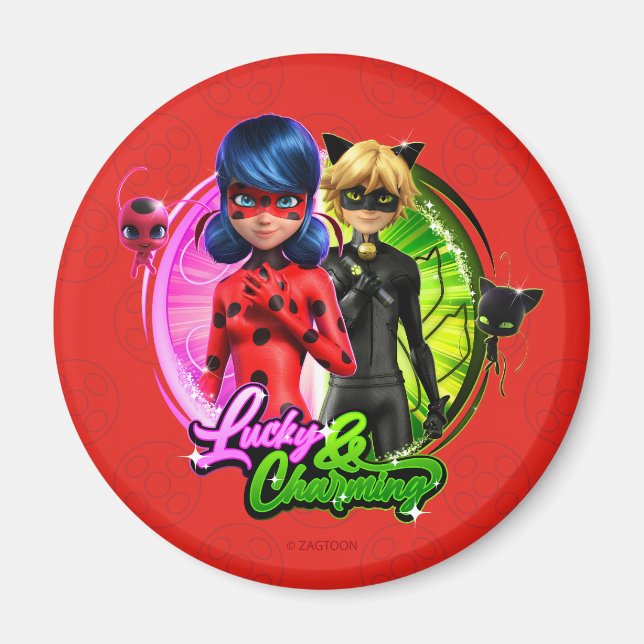 Aimant Ladybug & Cat Noir | Lucky & Charming (Devant)