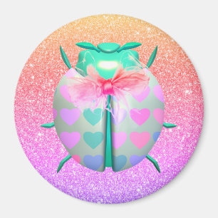 Aimant Ladybug charmant coeurs mignon parties scintillant