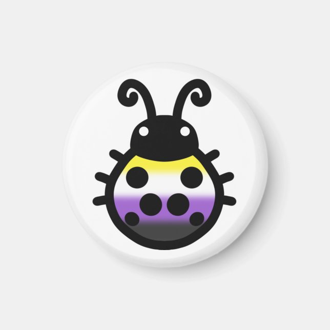 Aimant Ladybug de Fierté Nonbinaire (Devant)
