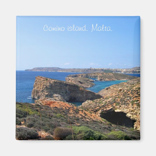 Aimant Lagon bleu de l'île de Comino à Malte (Devant)