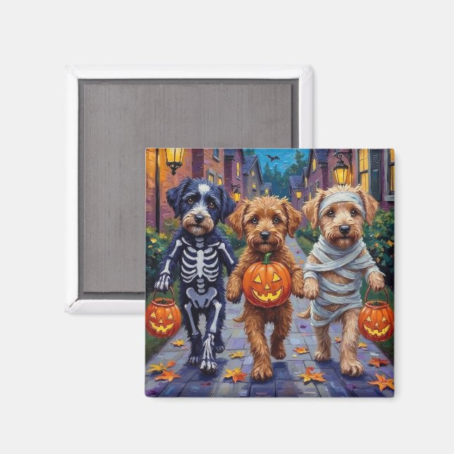 Aimant Lagotto Romagnolo Trick-or-Treating Halloween (Recto/Verso)