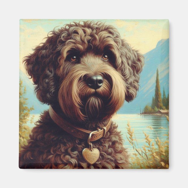 Aimant Lagotto vintage Romagnolo Peinture (Devant)