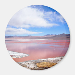 Aimant Laguna Colorada dans l'aimant rond de la Bolivie