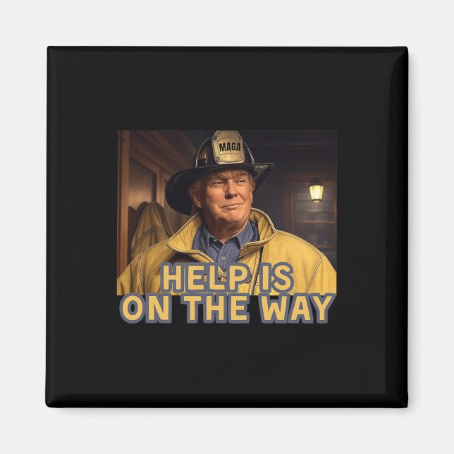 Aimant L'Aide Des Pompiers Trump Fireman Est Sur Le Chemi (Devant)
