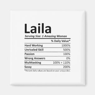 Aimant Laila Nutrition Nom Personnalisé Drôle de Noël 