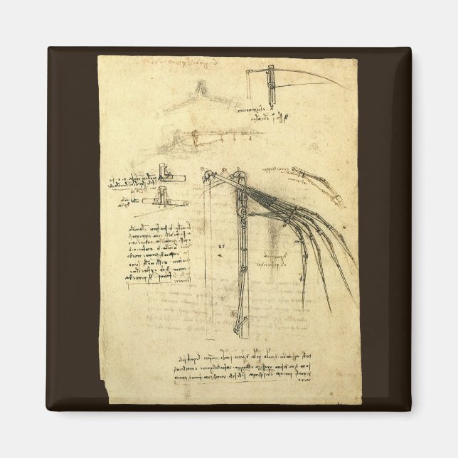 Aimant L'aile de Léonard de Vinci sur la machine volante  (Devant)