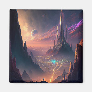 Aimant L'aimant de la ville futuriste de science-fiction