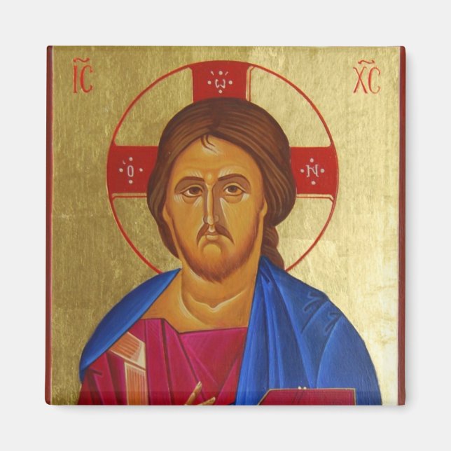 Aimant L'aimant d'icône orthodoxe du Christ Pantocrator (Devant)