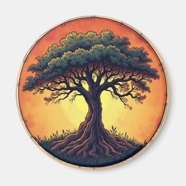 Aimant L'aimant frigorifique de l'arbre de vie (Devant)