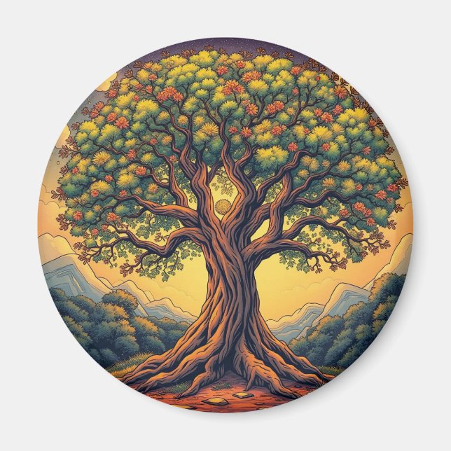 Aimant L'aimant frigorifique de l'arbre de vie (Devant)