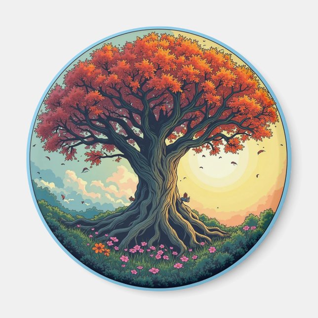 Aimant L'aimant frigorifique de l'arbre de vie (Devant)