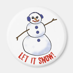 Aimant Laisse-le neiger ! Bonhomme de neige