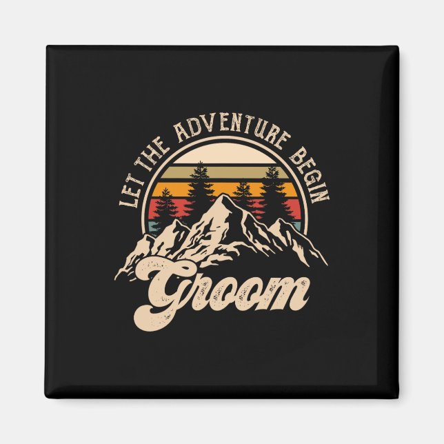 Aimant Laisser Aventure Commencer Groom Couples Matching  (Devant)