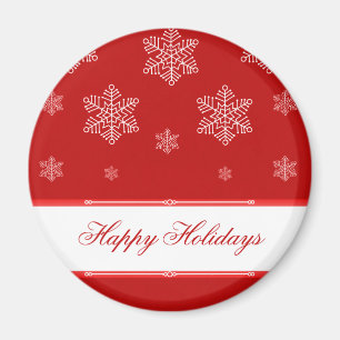 Aimant Laisser la neige bonjour Magnet, rouge