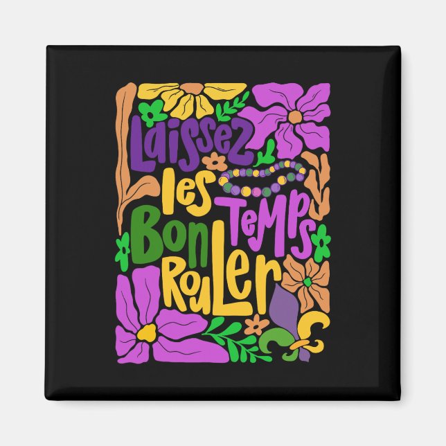 Aimant Laissez Les Bon Temps Rouler Mardi Gras Beads Boho (Devant)