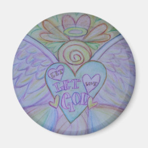 Aimant Laissons l'amour, laissez Dieu Rainbow Angel Magne
