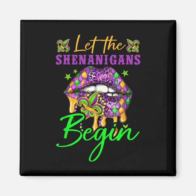 Aimant Laissons les shenanigans commencer Mardi Gras Y Li (Devant)