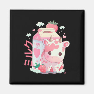 Aimant Lait de fraise Lait de sabot Vache Carton Cute Kaw