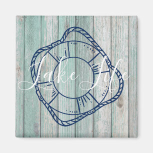 Aimant Lake Life & Preserver Bois Bleu