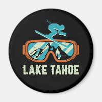 Lake Tahoe California Retro Skiing Snowboarding