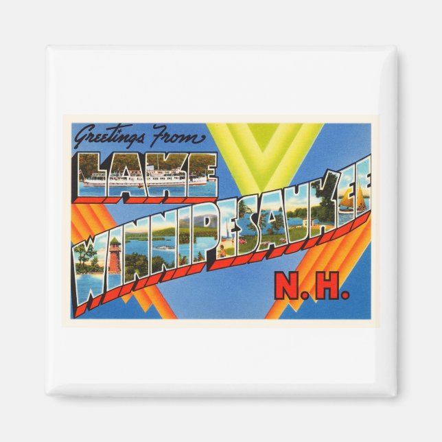 Aimant Lake Winnipesaukee #2 New Hampshire NH Old Travel (Devant)