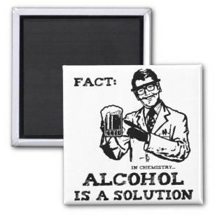 Aimant L'alcool est une solution en chimie rétro