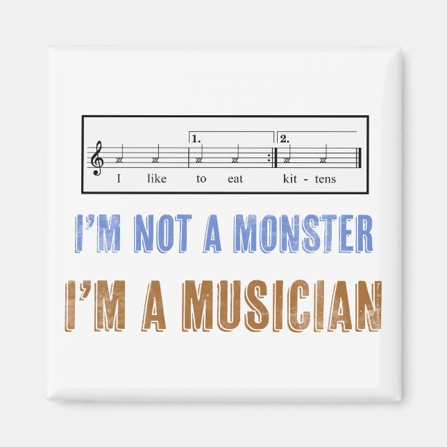 Aimant L'alphabétisation musicale compte, j'aime manger d (Devant)