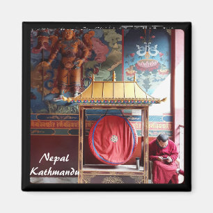 Aimant Lama, Gong & Phone - Katmandou, Népal