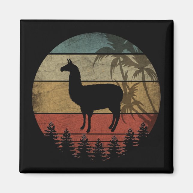 AIMANT LAMA RÉTRO VINTAGE (Devant)