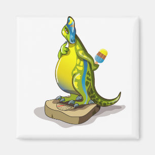 Aimant Lambeosaurus Se Possédant Sur Une Échelle De Poids