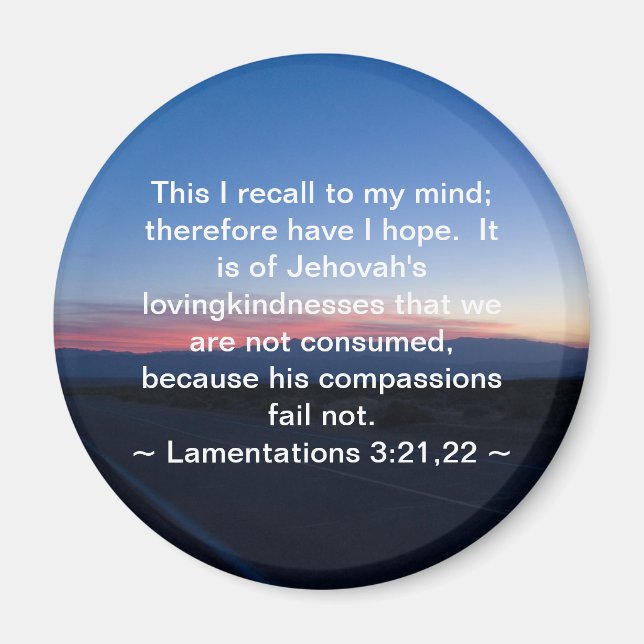 Aimant Lamentations 3:21-22 (Devant)