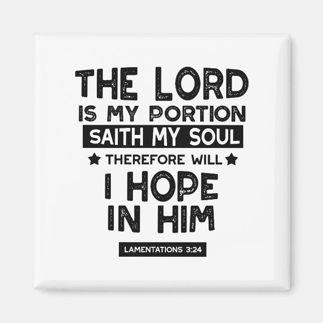 Aimant Lamentations 3:24 Le Seigneur est mes Quotes de Pa (Devant)