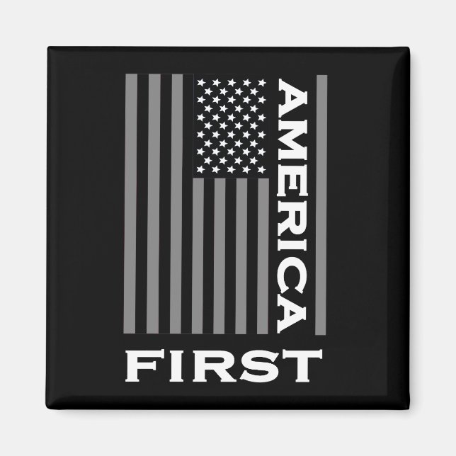 Aimant L'Amérique d'abord drapeau américain Aimer les Éta (Devant)