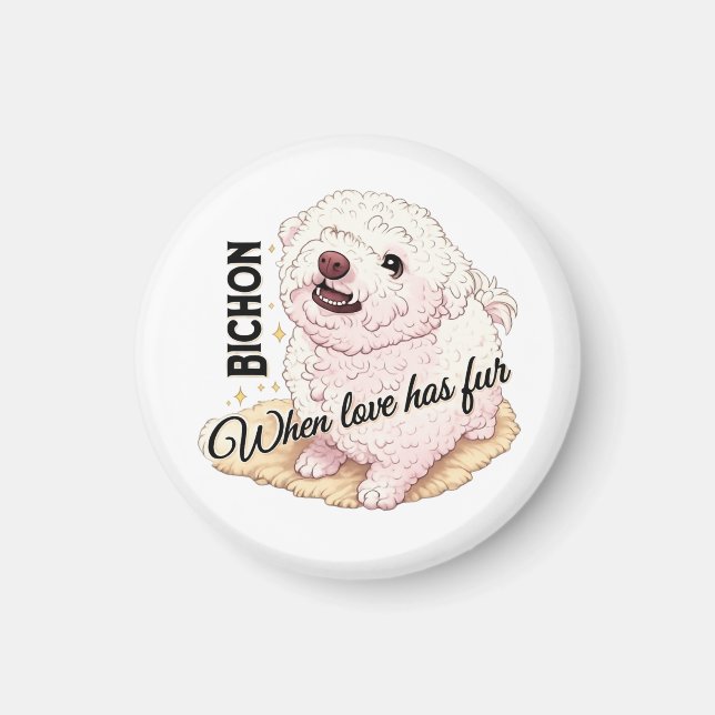 Aimant L'amour a Bichon à poil  (Devant)