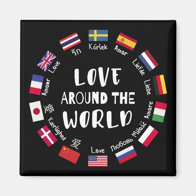 Aimant L'amour autour des langues du monde  (Devant)