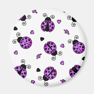 Aimant L'amour branche les coccinelles pourpres