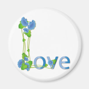 Aimant L'amour dans les fleurs bleues