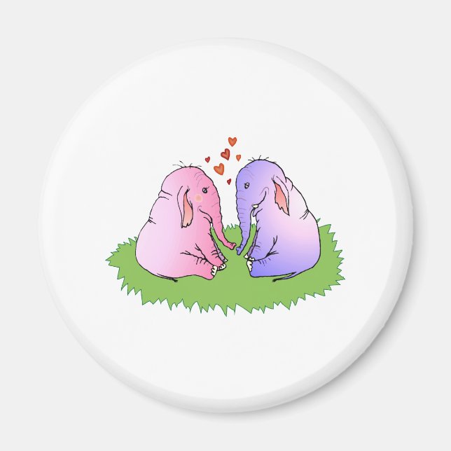 Aimant L'amour des éléphants (Devant)