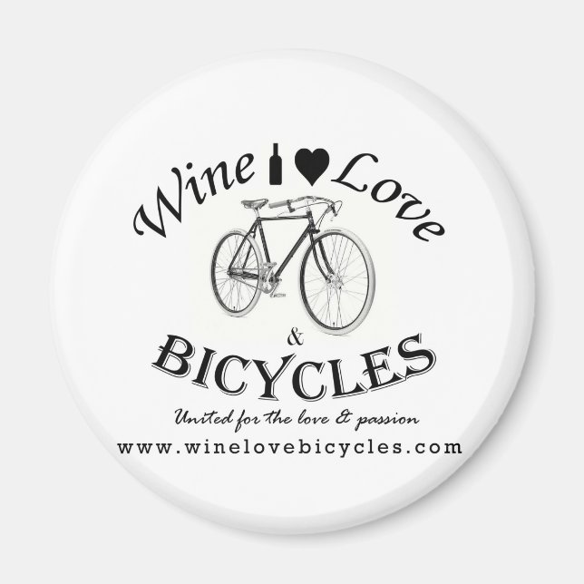 Aimant L'amour du vin et les vélos (Devant)