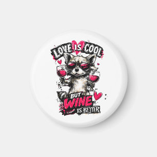 Aimant L'amour est cool mais le vin est meilleur Raton la