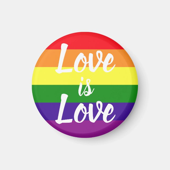 Aimant L'amour est l'amour Gay pride arc-en-ciel (Devant)