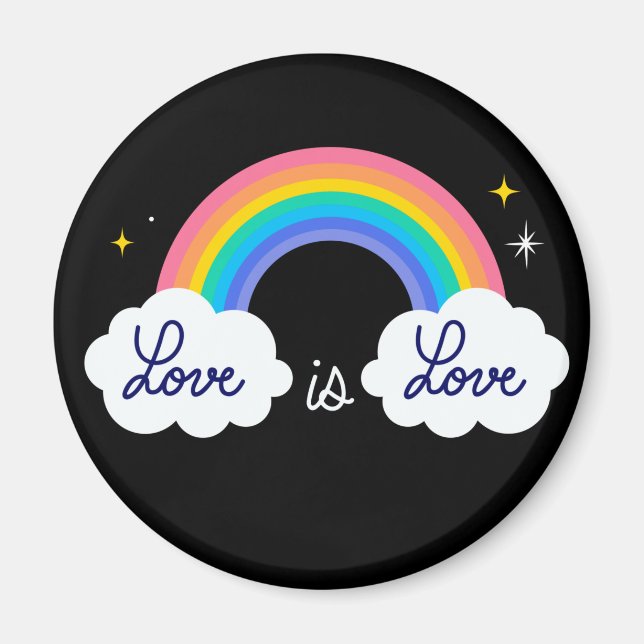 Aimant L'amour est l'amour. LGBT+pride. Arc-en-ciel (Devant)