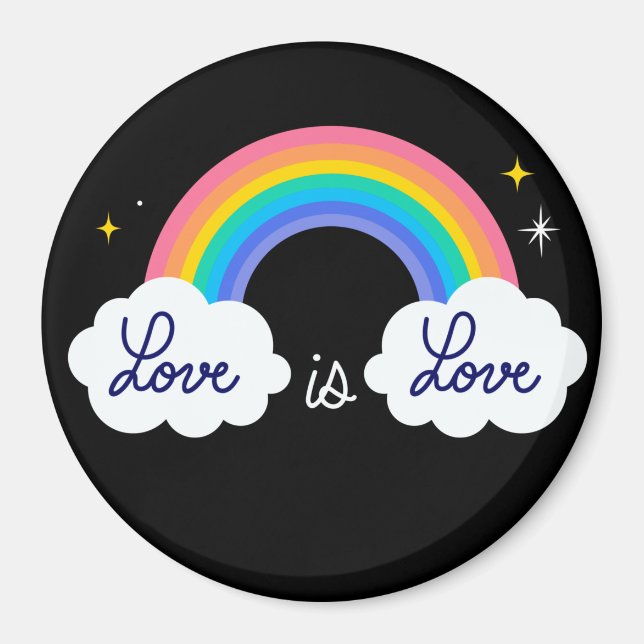 Aimant L'amour est l'amour. LGBT+pride. Arc-en-ciel (Devant)