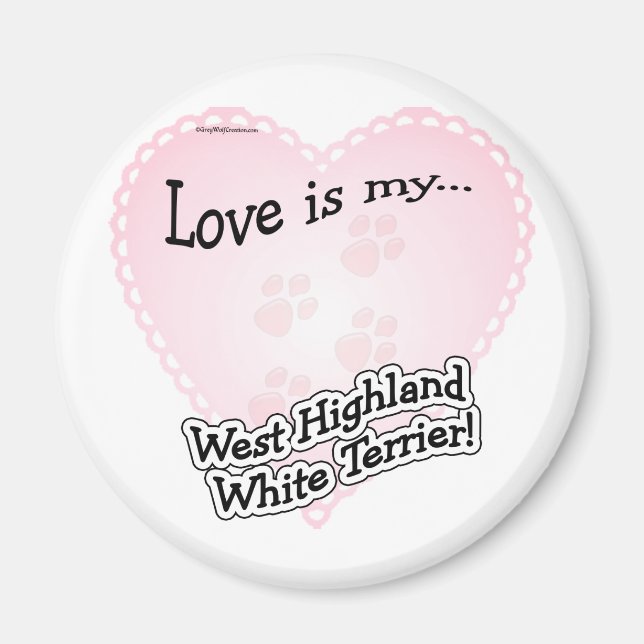 Aimant L'amour est mon West Highland White Ter... - Magne (Devant)